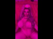 Preview 4 of Dumb plastic bimbos fake boobs pop out during sexy dance