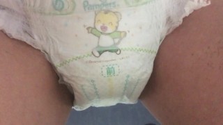 ABDL Babygirl Diaper Slut's FIRST TIME (unseen) SQUIRT IN DIAPER! Female Ejaculation Loud Pussy CUMS