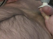 Preview 6 of massaging my semi hard dick with moaning & shaking cum on my hairy body