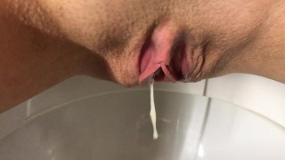 pushing out my very first creampie