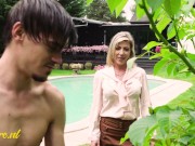 Preview 1 of Sexy MILF Gets Her Ass Fucked Hard By The Gardener