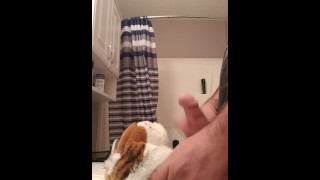 Quiet stuffie fucking in the bathroom