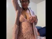 Preview 1 of Anna Maria Mature Latina new sexy pink lingerie