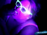 Preview 5 of Blow Job With Glow In the Dark Glasses and a Black Light- Cum Covered Glasses! (Trailer)