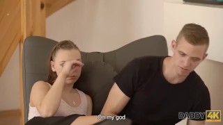 DADDY4K. Winsome redhead creampied after sex with bfs old dad