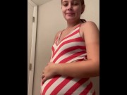 Preview 3 of Pregnant redhead rubs her belly!