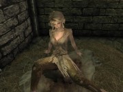 Preview 1 of Cock lover Alissa swallows double penetration in her big ass from the naughty guards of Skyrim! EP-3