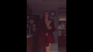 Hot stepmom without taking off her fur coat fucked hard with her stepson