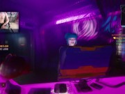 Preview 1 of Cyberpunk 2077 - Sex Scene with prostitutes - Streamer forgot to turn off his camera -Big Dick Twink