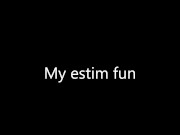 Preview 1 of Estim e-stim electro cum milking with ballstretcher
