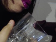 Preview 2 of Stepmommy Helps Me To Pee In a Glass Using Her Mouth