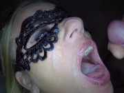 Preview 6 of Dutch masked blonde girl facial compilation she loves it