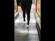 Preview 3 of Candid Seethrough Leggings of Latina Babe in Shopping Mall Best Cameltoe and Booty POV