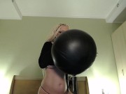Preview 4 of Blow big black balloon & pop with nails