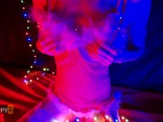 Preview 1 of Snow Maiden brings herself to orgasm in Christmas lights