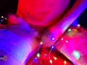 Preview 4 of Snow Maiden brings herself to orgasm in Christmas lights
