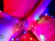 Preview 5 of Snow Maiden brings herself to orgasm in Christmas lights