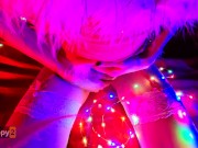Preview 6 of Snow Maiden brings herself to orgasm in Christmas lights
