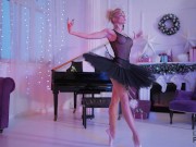 Preview 2 of Lara Frost is a depraved and flexible naked Russian ballerina! Naked Russian ballet Christmas tale!