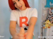Preview 4 of Jessie pokemon cosplay JOI jerk off instructions masturbating your cock, swallowing your cum swallow