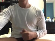 Preview 3 of For cum lovers. Solo male masturbation. Man with big dick cumming for you.