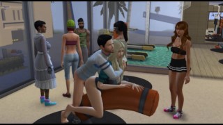 Public sex in the gym on the simulator | Anime Porno Games