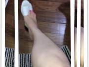 Preview 5 of @tici_feet IG ticii_feet dangling my white shoes with noise (preview)