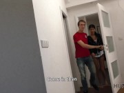 Preview 4 of HUNT4K. Skinny guy with glasses watched his girl cheating on him