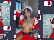 Preview 2 of Merry Xmas! Topless Black Girl Rolling and Flashing Pussy! by Cassee Joseph