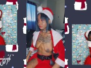 Preview 3 of Merry Xmas! Topless Black Girl Rolling and Flashing Pussy! by Cassee Joseph