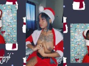 Preview 6 of Merry Xmas! Topless Black Girl Rolling and Flashing Pussy! by Cassee Joseph