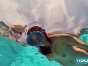 Preview 4 of Hot brunette slut Candy swims underwater