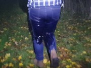 Preview 2 of ⭐ Girl totally pisses her blue jeans in public! couldnt hold it!