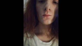 Young trans woman having fun after her first facial by a real man!