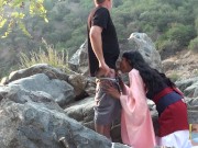 Preview 6 of Mulan Lets Lost Hiker Cum on her Face after Blowjob Pressure