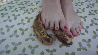 Smashing his Banana with my FEET Food Porn FETISH ASMR