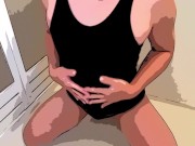 Preview 2 of Japanese Hentai Shemale Crossdresser Anal Masturbation cosplay Animated Voice Like an animation
