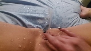 Moaning as my dick rub her clit juicy wet pussy sounds and cumshot