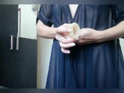 Preview 2 of Period started. Inserting to pussy the menstrual cup