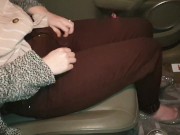 Preview 3 of ⭐ Desperate Girl Pees Her Brown Jeans In The Car!