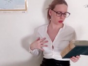 Preview 1 of Horny Teacher in Pantyhose Sensual Masturbates Pussy and Orgasm