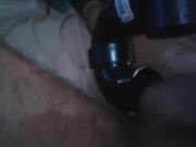 Preview 3 of Vacuum cleaner sucks my balls and cock at the same time nice pre cum