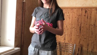 Cum In Step Sister's Panties and Tell her to Wear them All Day. Russian Amateur with Dialogue