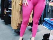Preview 6 of Pink leggings that mold the pussy and buttocks in public