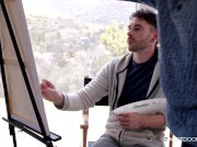 Preview 2 of Naked Model Zion Nicholas Becomes Painter's Masterpiece, After Confessing His Love - NextDoorStudios