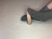 Preview 2 of Sockjob with dildo foot fetish