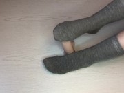 Preview 4 of Sockjob with dildo foot fetish