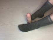 Preview 5 of Sockjob with dildo foot fetish