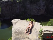 Preview 2 of WILD PUBLIC FUCKING ON A HIGH CLIFF IN CANYON. MIA BANDINI