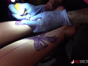 Preview 6 of Katie Monroe gets tattooed and double dicked down